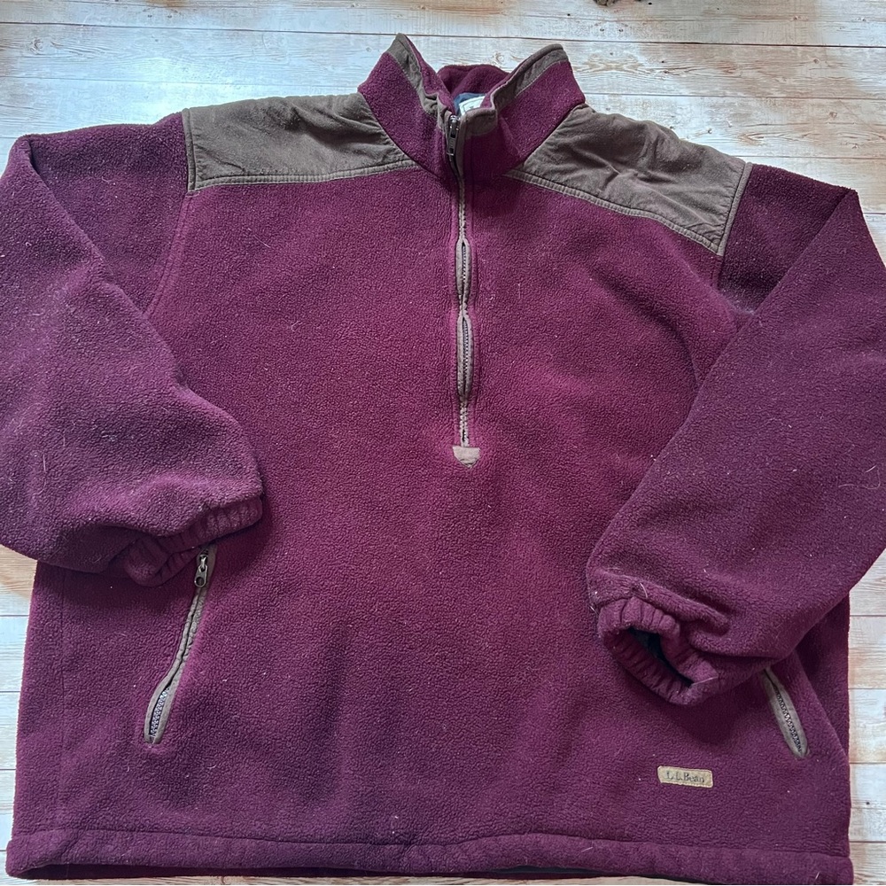 Vintage LL Bean 1/2 zip fleece pullover
